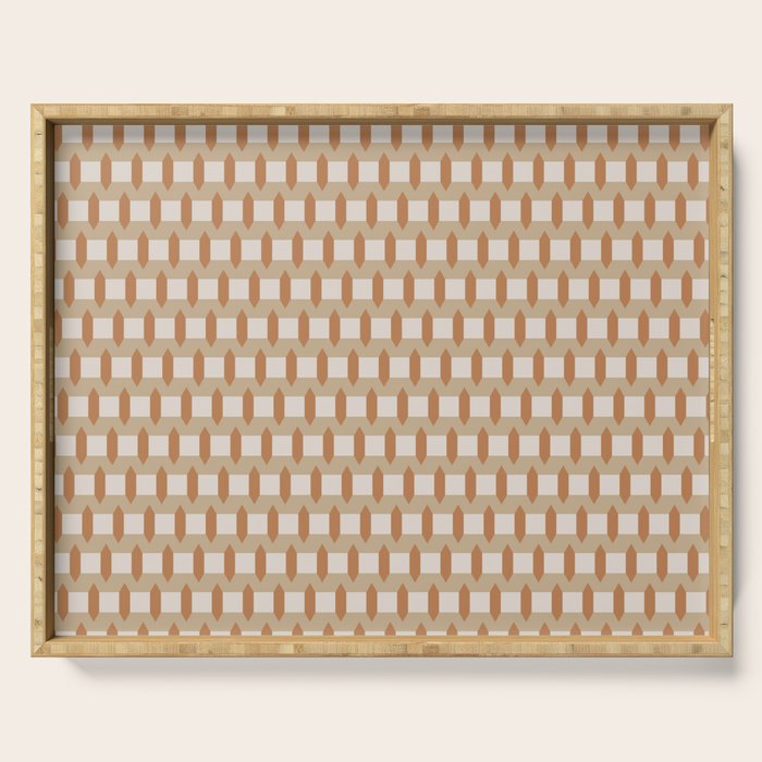 Minimalist Geometric Check Pattern Serving Tray Gallery Image 1