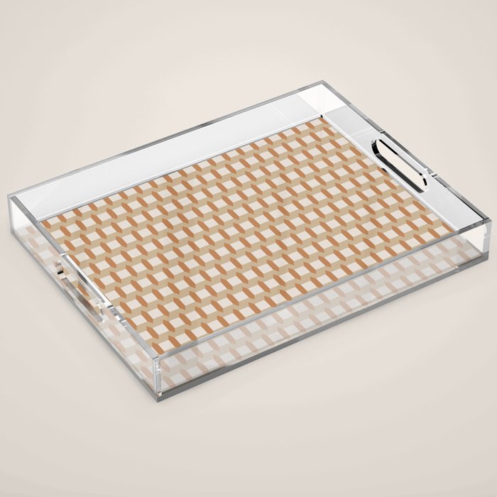 Minimalist Geometric Check Pattern Acrylic Tray Gallery Image 1