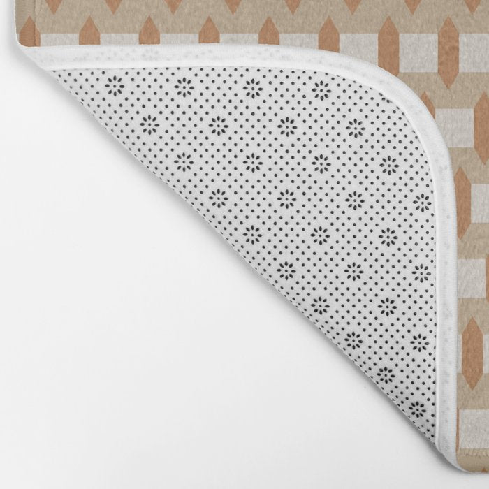 Minimalist Geometric Check Pattern Bath Mat Gallery Image 2