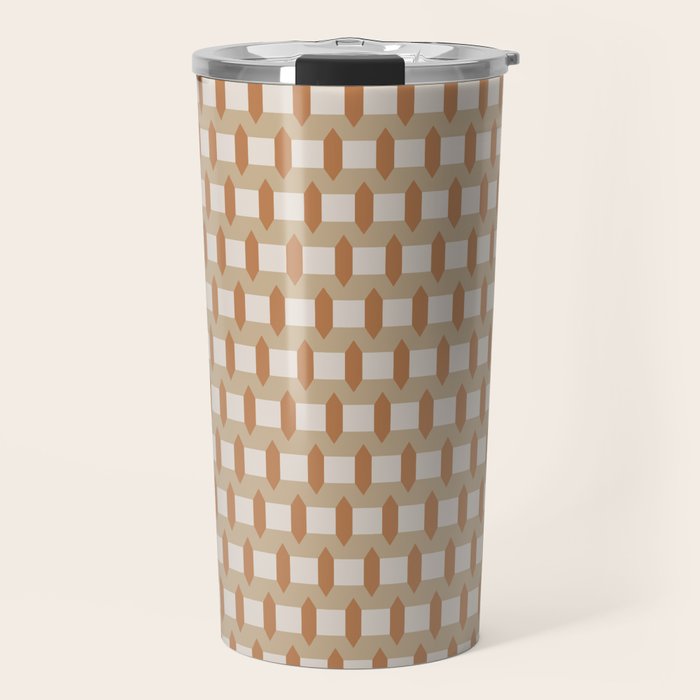 Minimalist Geometric Check Pattern Travel Mug Gallery Image 1