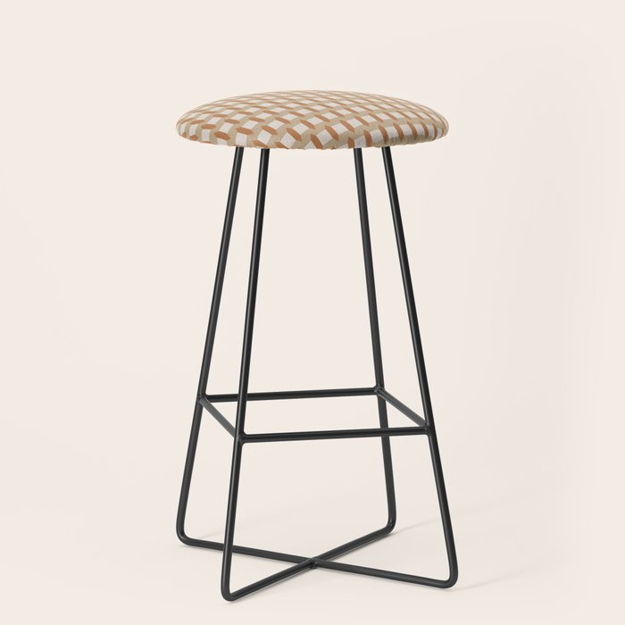 Minimalist Geometric Check Pattern Stool Gallery Image 1