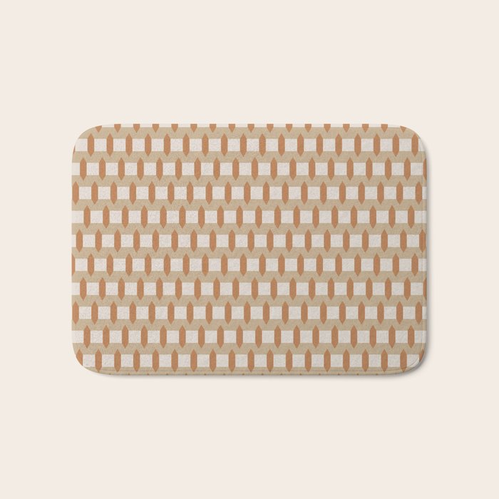 Minimalist Geometric Check Pattern Bath Mat Gallery Image 1