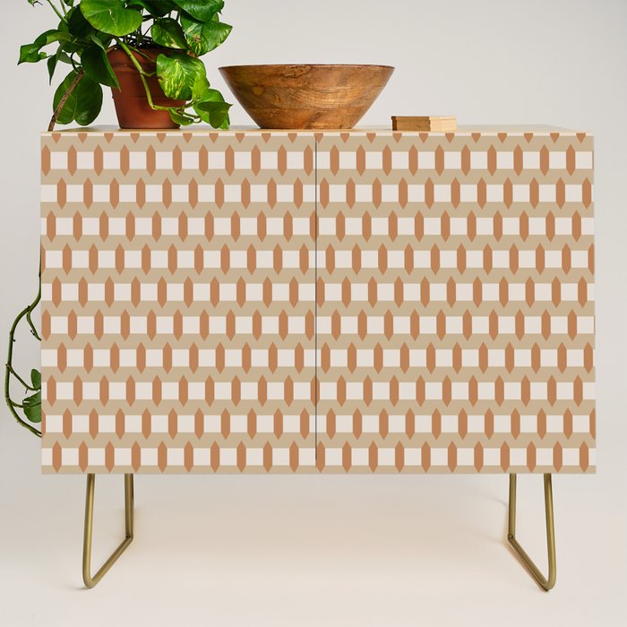 Minimalist Geometric Check Pattern Credenza Gallery Image 1