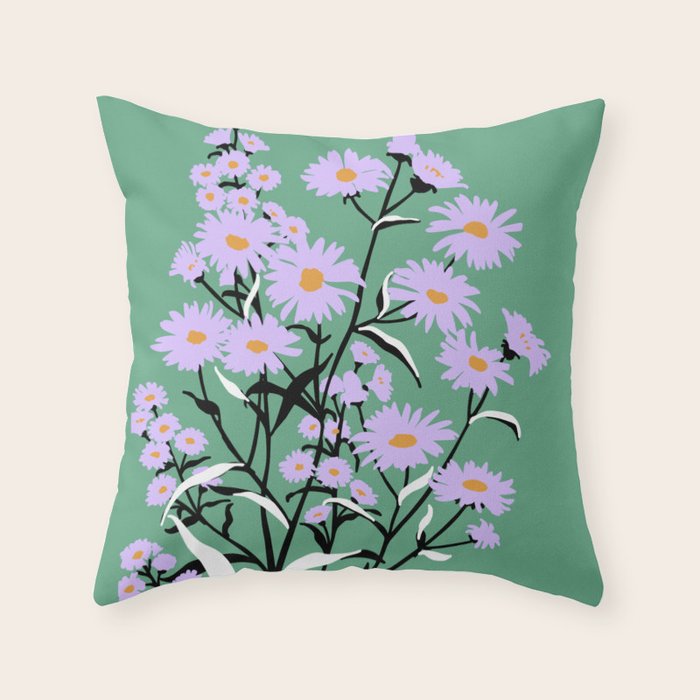 Flower Market Rome Throw Pillow Gallery Image 1