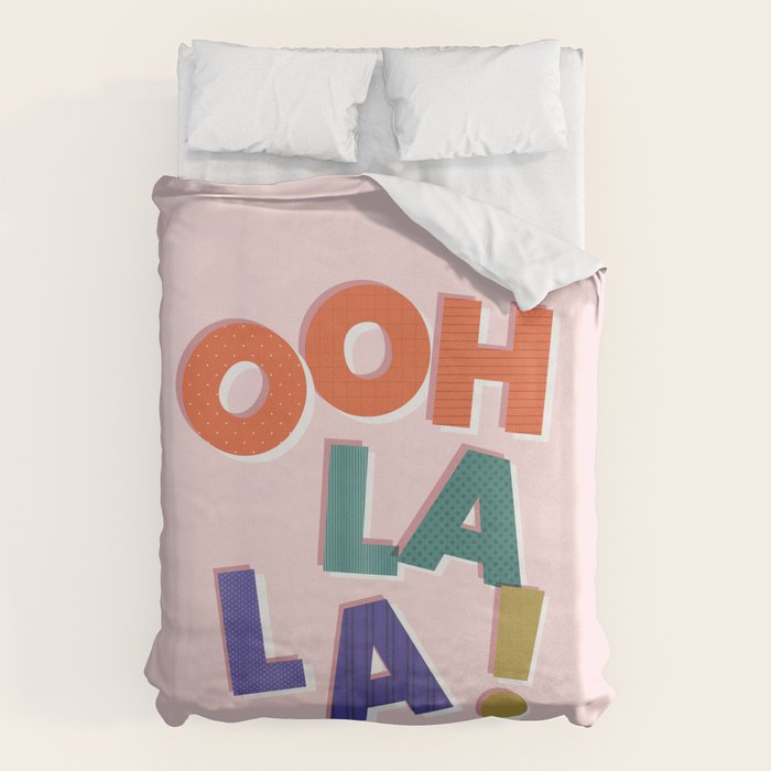 OOH LA LA! colorful french typography Duvet Cover Gallery Image 6