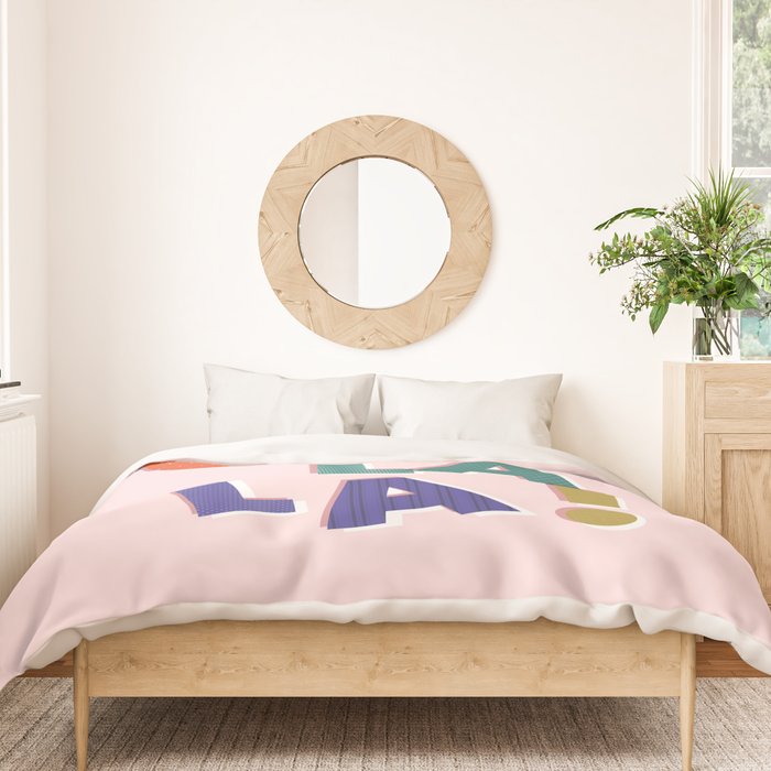 OOH LA LA! colorful french typography Duvet Cover Gallery Image 3