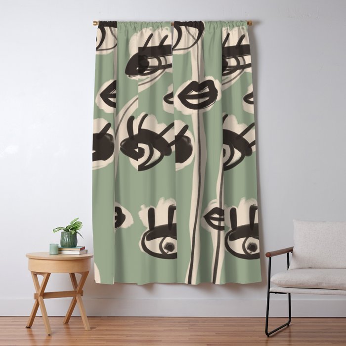 Abstract line art eyes 7 Window Curtain Gallery Image 5