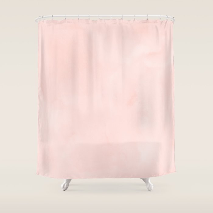 Seashell Pink Watercolor Shower Curtain Gallery Image 1