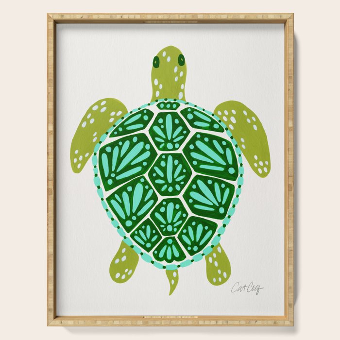 Sea Turtle - Green Palette Serving Tray Gallery Image 1