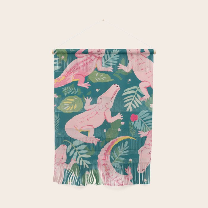 Party Gators (Warning - Pink Crocodiles Swim Here!) Wall Hanging Gallery Image 1