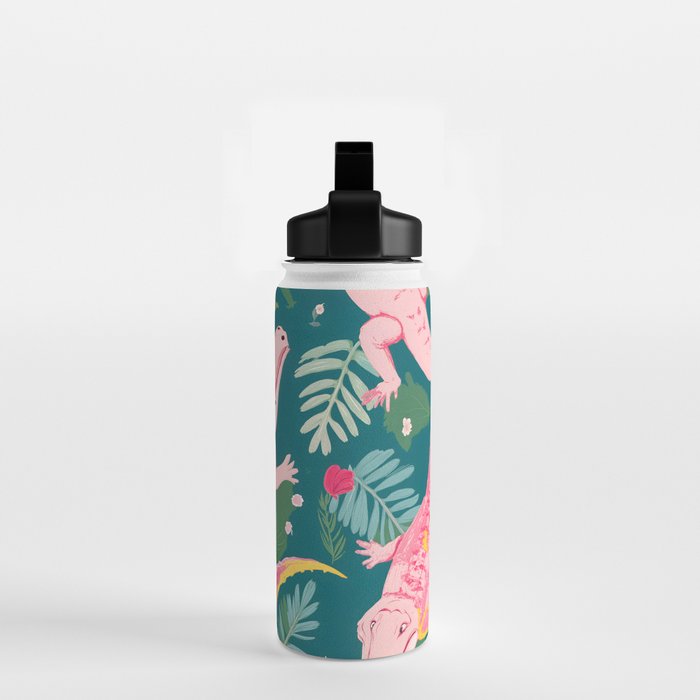 Party Gators (Warning - Pink Crocodiles Swim Here!) Water Bottle Gallery Image 2