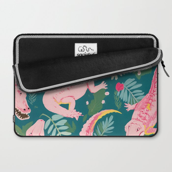 Party Gators (Warning - Pink Crocodiles Swim Here!) Laptop Sleeve Gallery Image 2