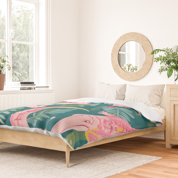 Party Gators (Warning - Pink Crocodiles Swim Here!) Duvet Cover Gallery Image 2