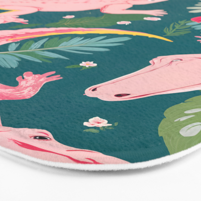 Party Gators (Warning - Pink Crocodiles Swim Here!) Bath Mat Gallery Image 3