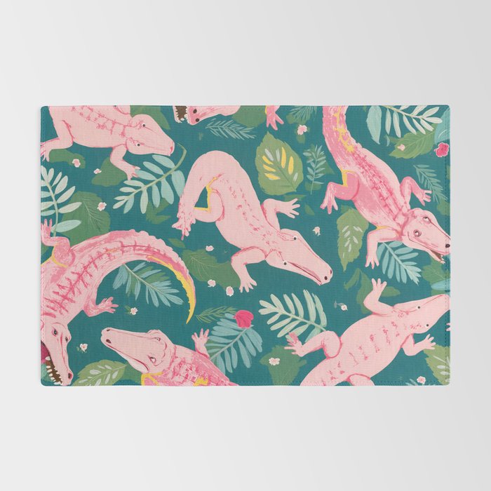 Party Gators (Warning - Pink Crocodiles Swim Here!) Rug Gallery Image 2
