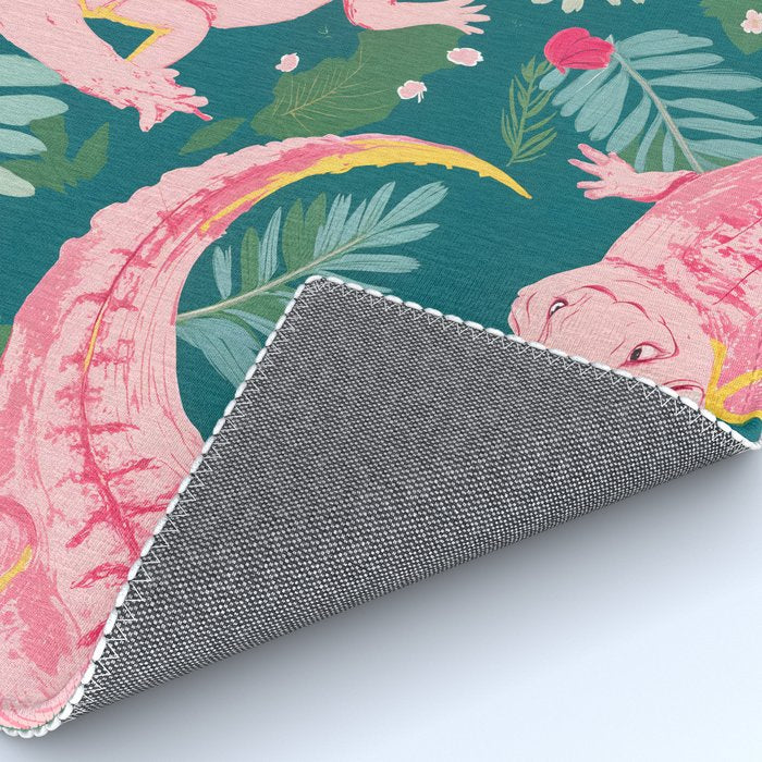 Party Gators (Warning - Pink Crocodiles Swim Here!) Rug Gallery Image 4