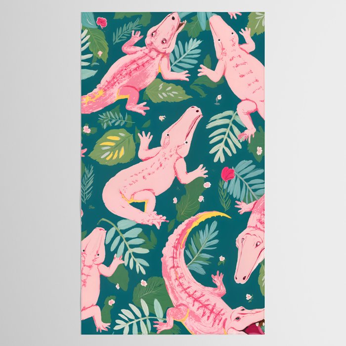Party Gators (Warning - Pink Crocodiles Swim Here!) Tablecloth Gallery Image 2