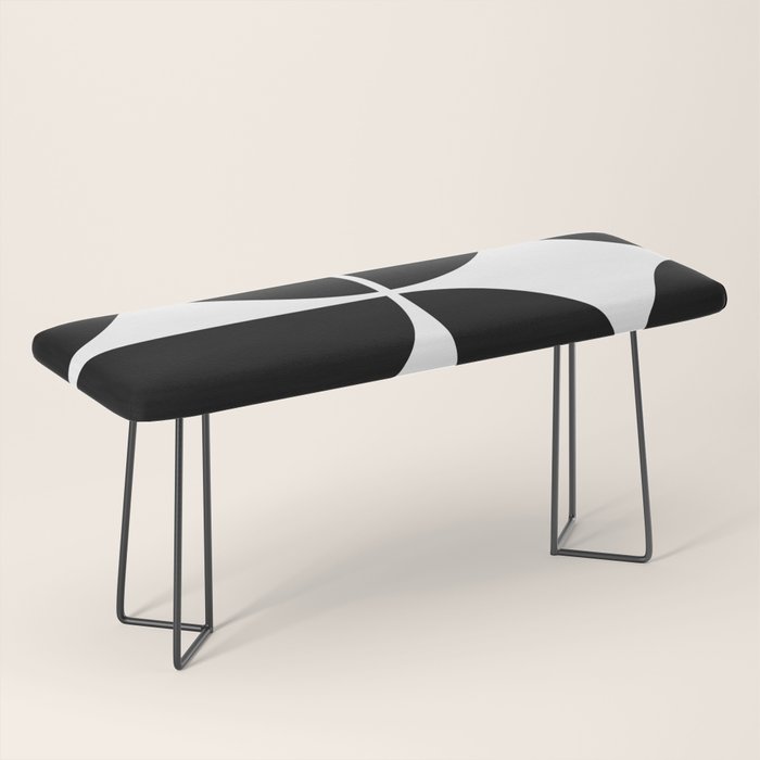 Mid Century Modern Black Square Bench Gallery Image 1