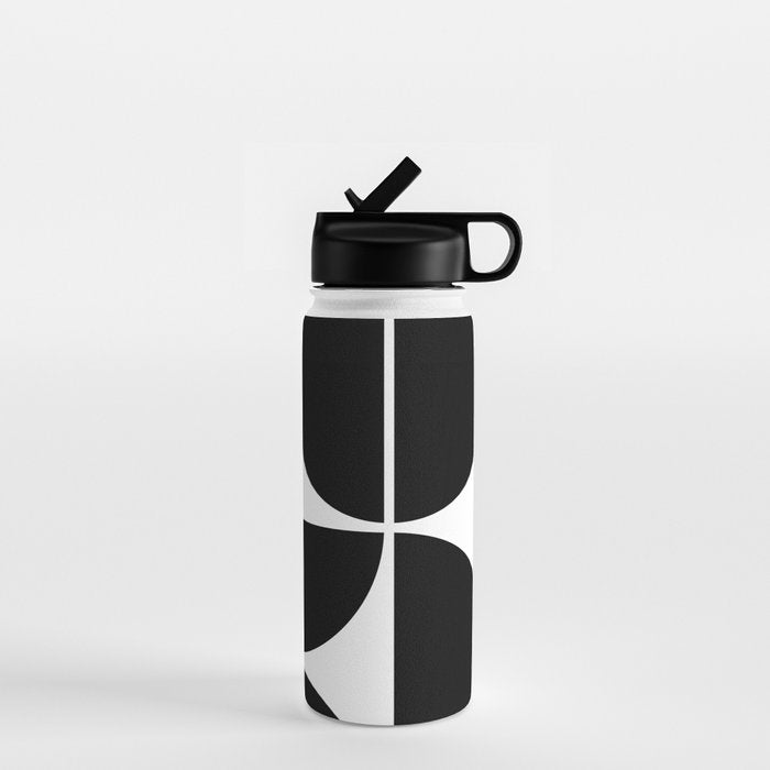 Mid Century Modern Black Square Water Bottle Gallery Image 1