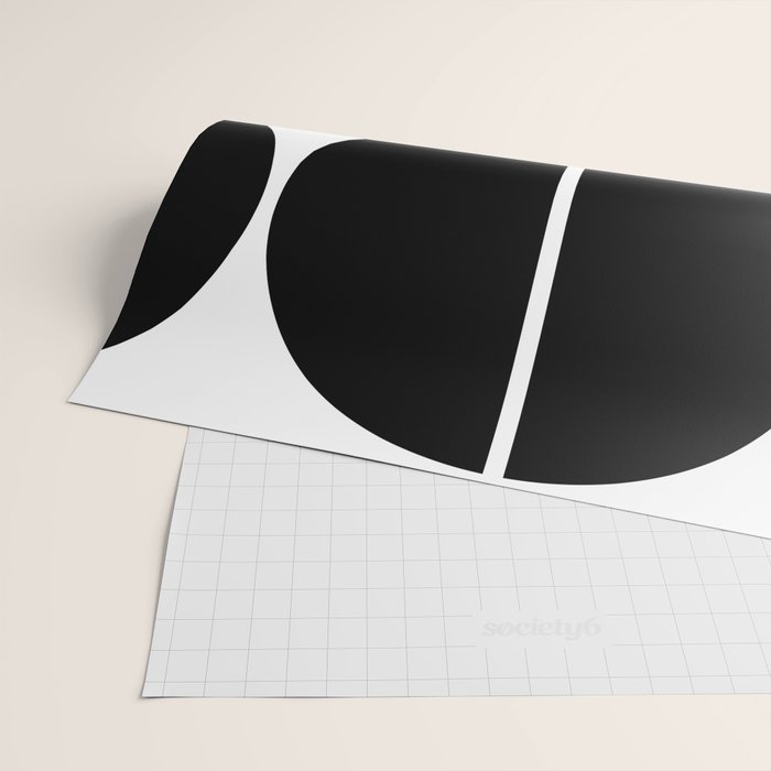 Mid Century Modern Black Square Wrapping Paper Gallery Image 2