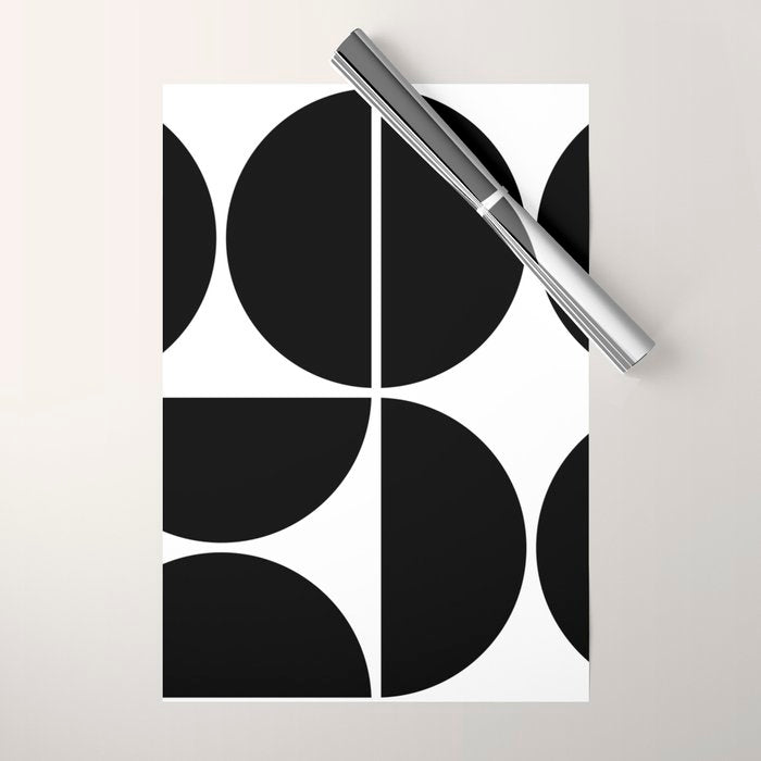 Mid Century Modern Black Square Wrapping Paper Gallery Image 1