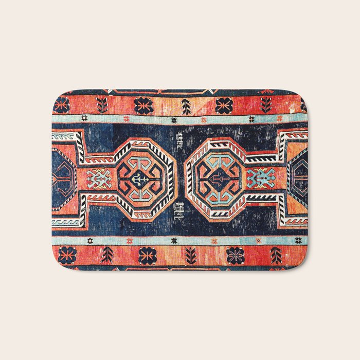 Davagin  Antique Daghestan East Caucasus Kilim Print Bath Mat Gallery Image 1