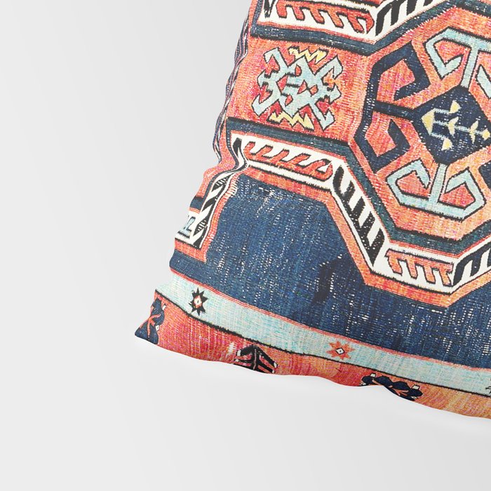 Davagin  Antique Daghestan East Caucasus Kilim Print Pillow Sham Gallery Image 4