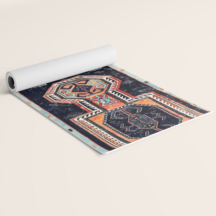 Davagin  Antique Daghestan East Caucasus Kilim Print Yoga Mat Gallery Image 2