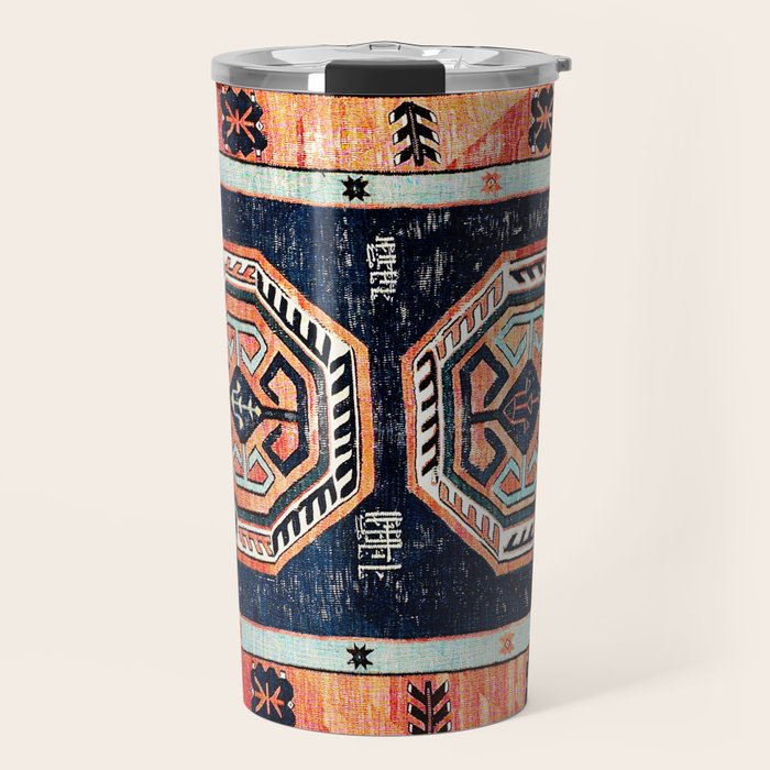 Davagin  Antique Daghestan East Caucasus Kilim Print Travel Mug Gallery Image 1