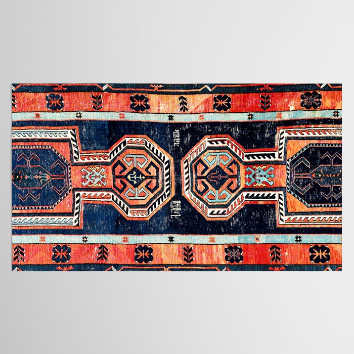 Davagin  Antique Daghestan East Caucasus Kilim Print Tablecloth Gallery Image 2