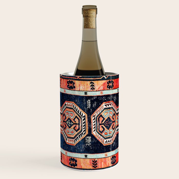 Davagin  Antique Daghestan East Caucasus Kilim Print Wine Chiller Gallery Image 1