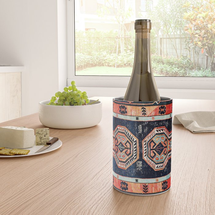 Davagin  Antique Daghestan East Caucasus Kilim Print Wine Chiller Gallery Image 4