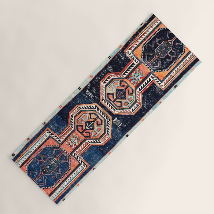 Davagin  Antique Daghestan East Caucasus Kilim Print Yoga Mat Gallery Image 1