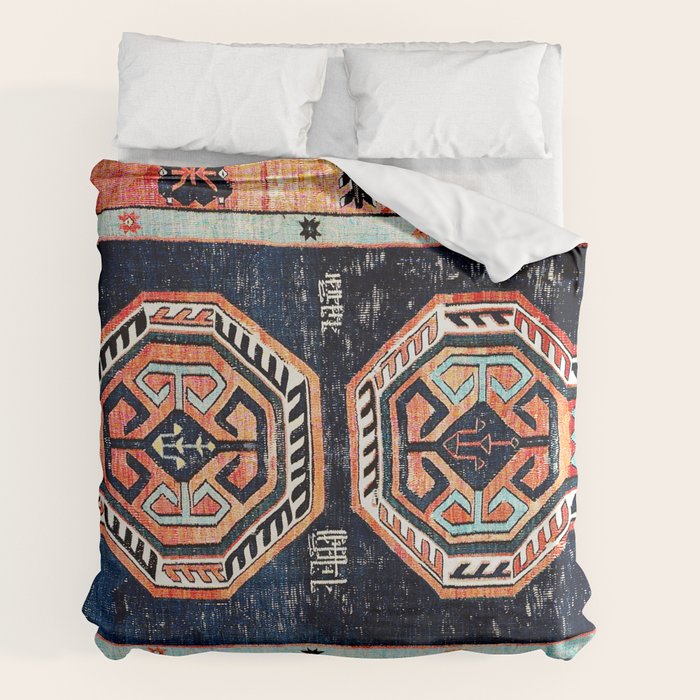 Davagin  Antique Daghestan East Caucasus Kilim Print Duvet Cover Gallery Image 2