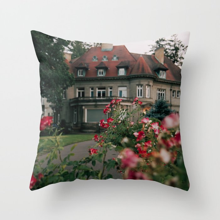 Pittock Mansion Blooms Throw Pillow Gallery Image 6