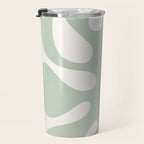 Minimal Abstract Matisse Monstera Pastel Sage Green 1/2 Travel Mug Gallery Image 3