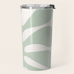 Minimal Abstract Matisse Monstera Pastel Sage Green 1/2 Travel Mug Gallery Image 2