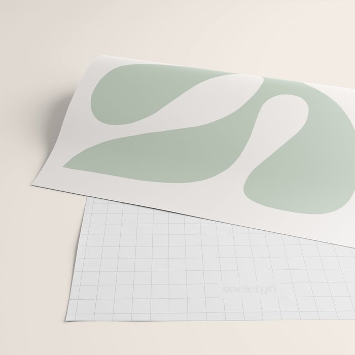 Minimal Abstract Matisse Monstera Pastel Sage Green 1/2 Wrapping Paper Gallery Image 2