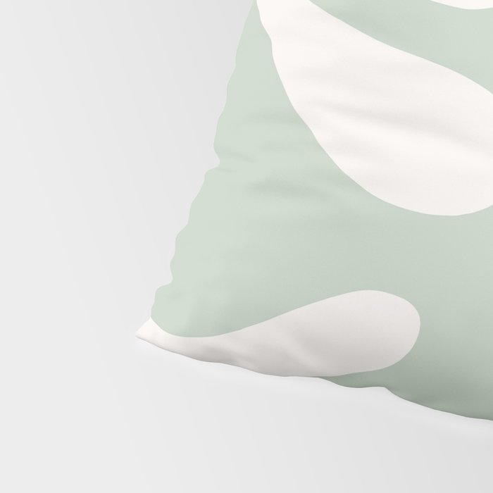 Minimal Abstract Matisse Monstera Pastel Sage Green 1/2 Pillow Sham Gallery Image 4