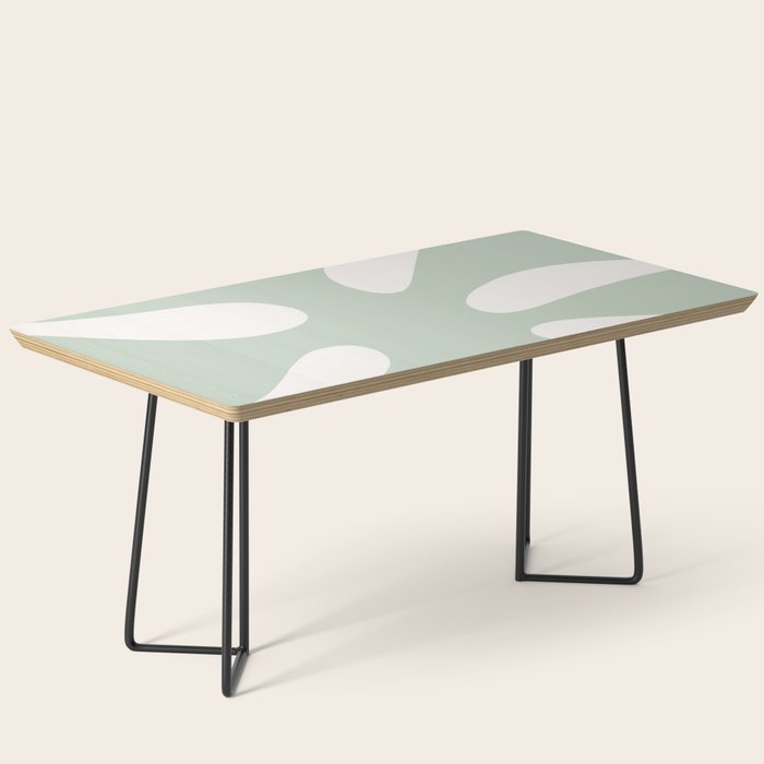 Minimal Abstract Matisse Monstera Pastel Sage Green 1/2 Coffee Table Gallery Image 1