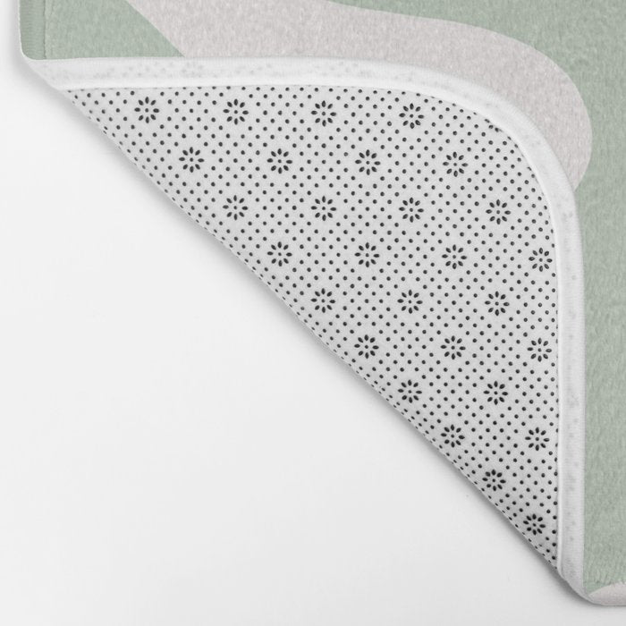 Minimal Abstract Matisse Monstera Pastel Sage Green 1/2 Bath Mat Gallery Image 2