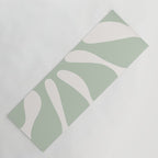 Minimal Abstract Matisse Monstera Pastel Sage Green 1/2 Yoga Mat Gallery Image 1