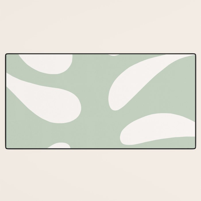 Minimal Abstract Matisse Monstera Pastel Sage Green 1/2 Desk Mat Gallery Image 3
