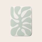 Minimal Abstract Matisse Monstera Pastel Sage Green 1/2 Bath Mat Gallery Image 1