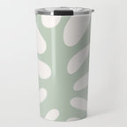 Minimal Abstract Matisse Monstera Pastel Sage Green 1/2 Travel Mug Gallery Image 1