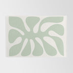 Minimal Abstract Matisse Monstera Pastel Sage Green 1/2 Rug Gallery Image 2