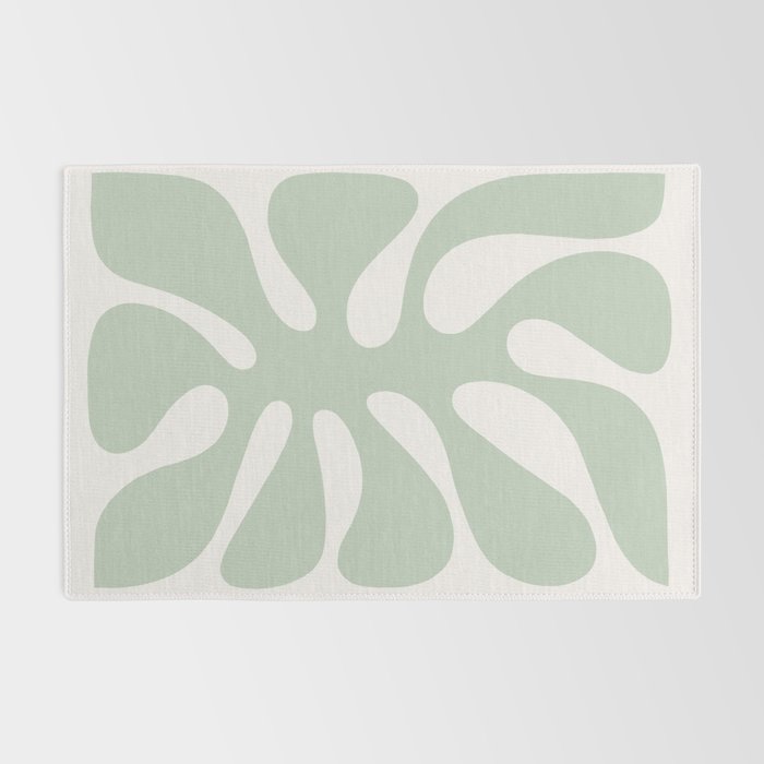 Minimal Abstract Matisse Monstera Pastel Sage Green 1/2 Rug Gallery Image 2