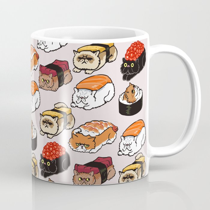 Sushi Persian Cat Coffee Mug Gallery Image 1