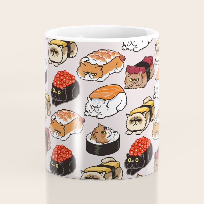 Sushi Persian Cat Coffee Mug Gallery Image 4