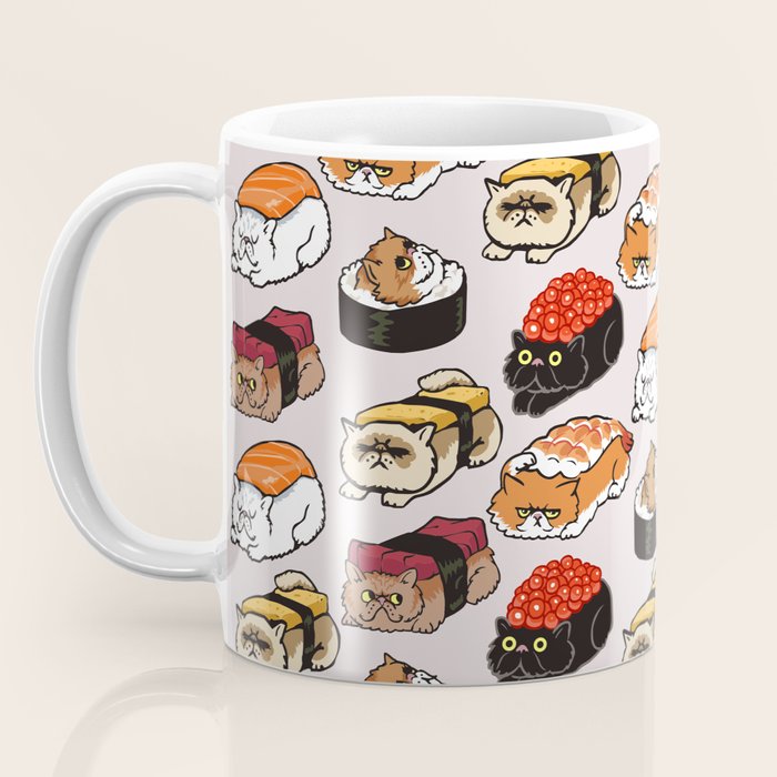 Sushi Persian Cat Coffee Mug Gallery Image 3